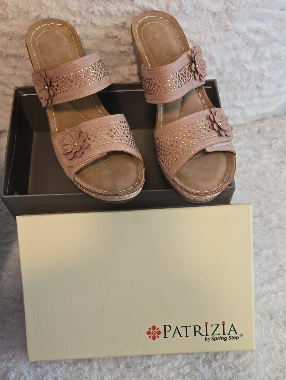 Patrizia Floral Double-Band Slide Sandals